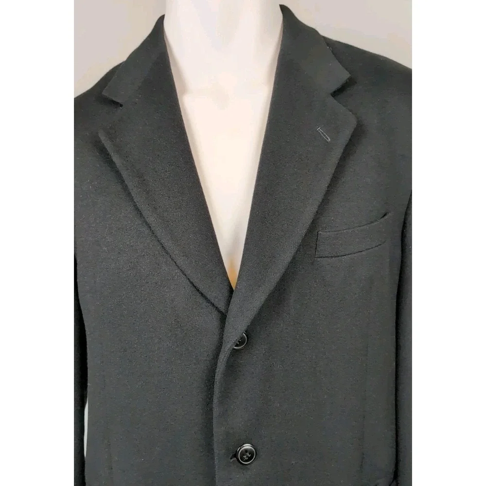 Andrew Fezza Mens 100% Italian Cashmere Black‎ Blazer Jacket 44R Sports Coat